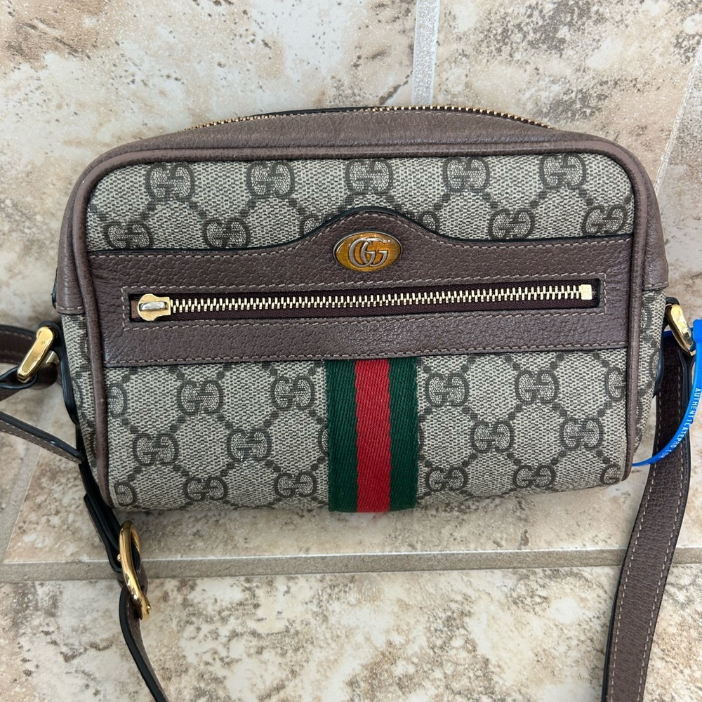 Gucci Mini Ophidia Camera Monogram Crossbody Bag - image 1